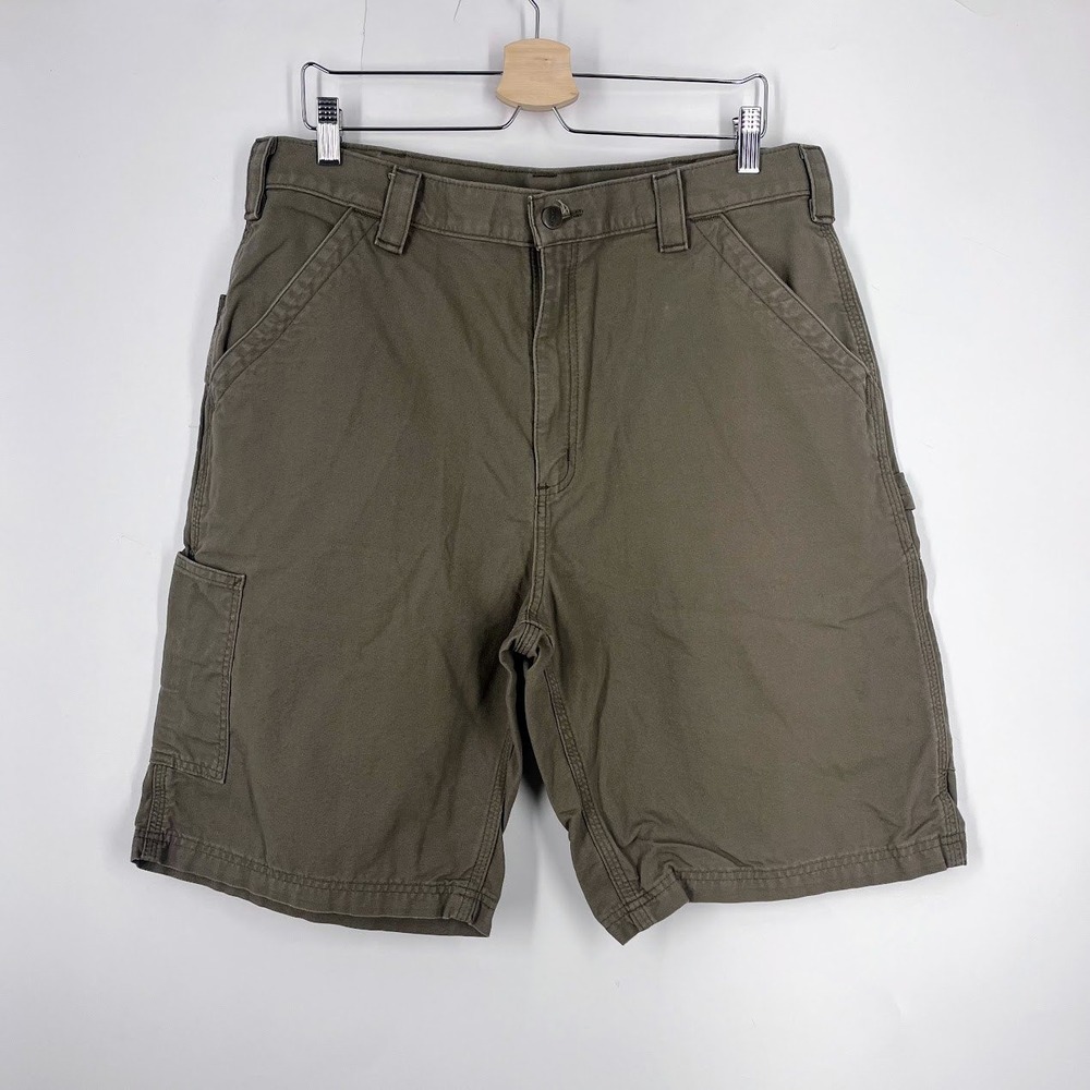 Carhartt Mens B147 LBR Loose Fit Canvas Carpenter Shorts Brown 36